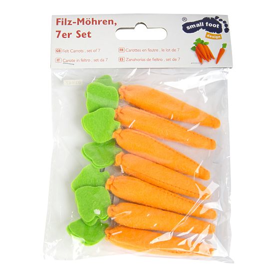 small foot Filcowe jedzenie marchewki