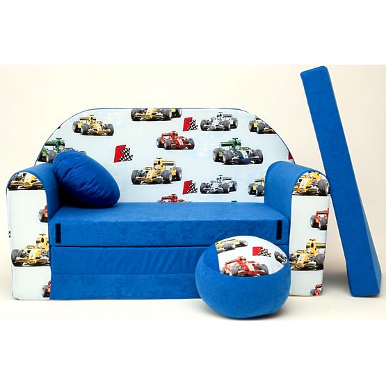 Sofa dla dzieci Formuła, niebieska