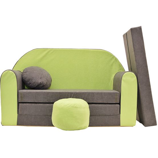 Dziecięca sofa Forest - zielono-szara