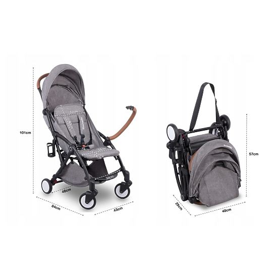 Sportowe wózek LIONELO Julia - siwy