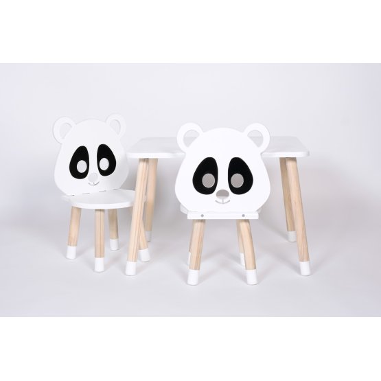 Zestaw stolik kawowy i krzesła - Panda