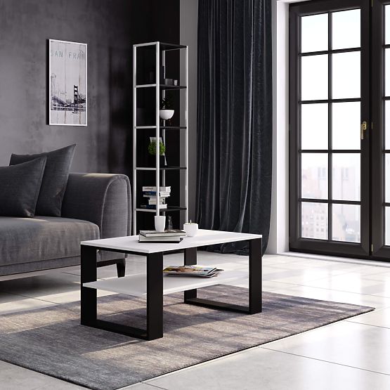 STOLIK KAWOWY ALEX BIAŁY / CZARNY