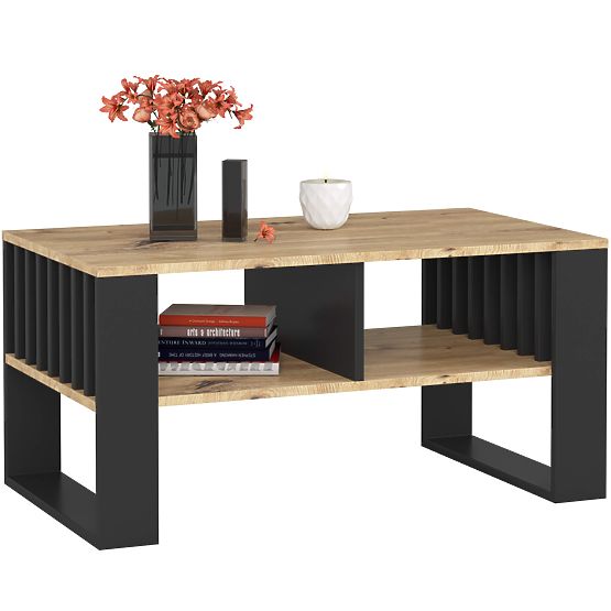 STOLIK KAWOWY ROCKFORD DĄB ARTISAN / CZARNY