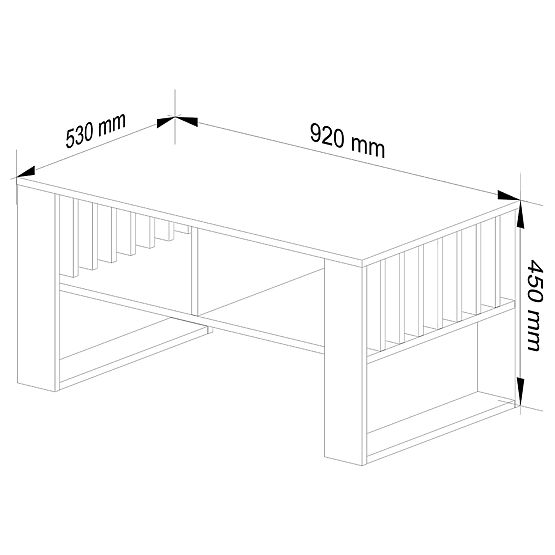STOLIK KAWOWY ROCKFORD DĄB CRAFT / CZARNY