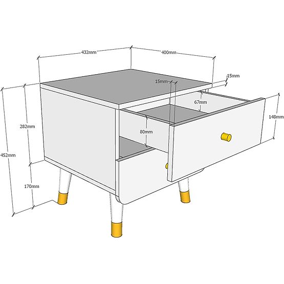 Stolik nocny Billy - oliwkowy