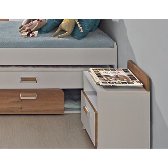 Stolik nocny L12 - biały / dąb Nash