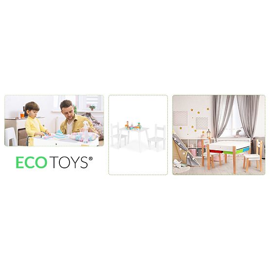 Stół stolik +2 krzesła meble dla dzieci komplet ECOTOYS