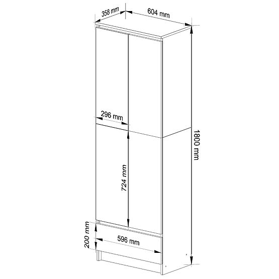 Szafa biurowa R 60 cm CLP 1 szuflada 2 drzwi PK Olcha