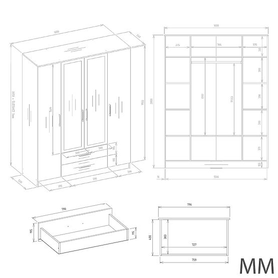 Szafa Romana 160X205 KAŠMÍR BEŻOWA