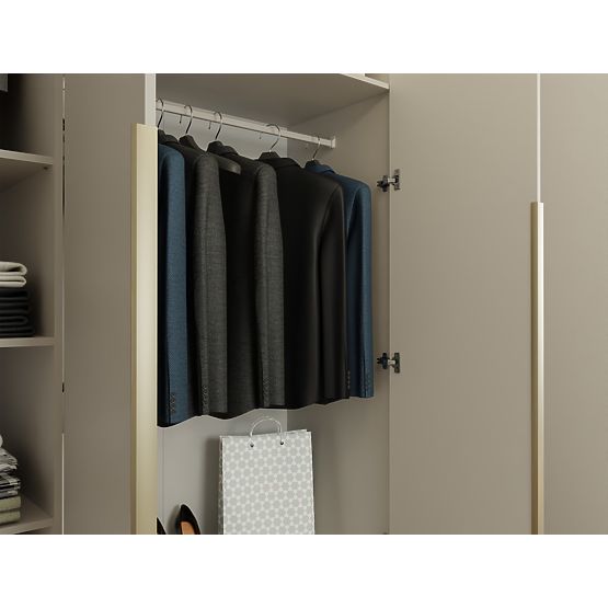 SZAFA SENSO 4D 200 CM 4 DRZWI ZŁOTE UCHWYTY DO SALONU SYPIALNI KASZMIROWY BEŻ