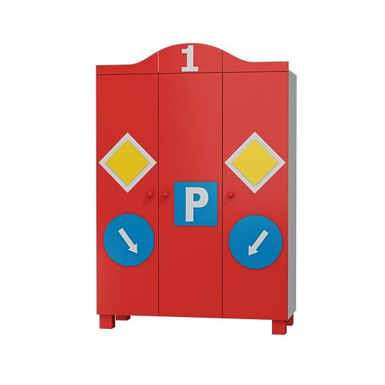 Szafa trzydrzwiowa AUTO z dekoracjami