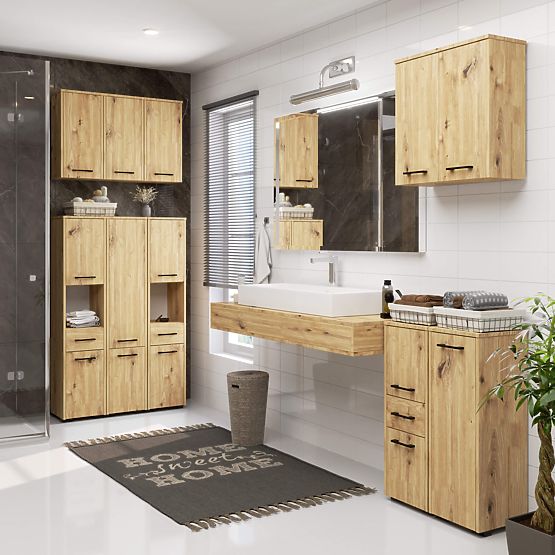 SZAFKA ŁAZIENKOWA FIN 2 DRZWI DĄB ARTISAN