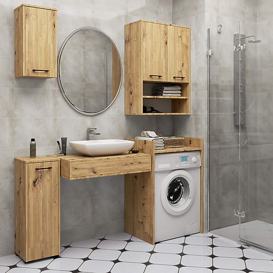 SZAFKA ŁAZIENKOWA FIN 2 DRZWI DĄB ARTISAN