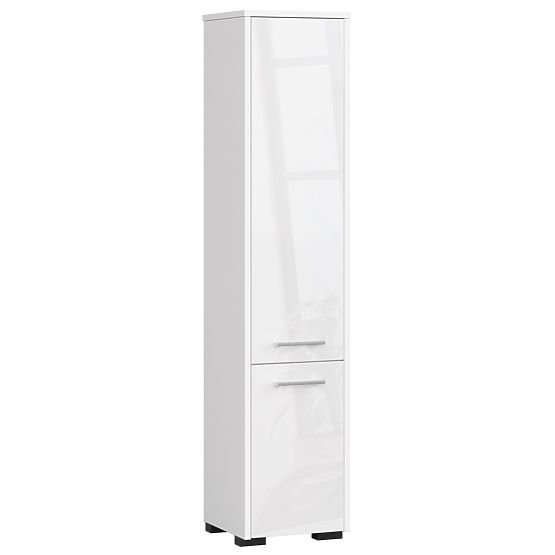 SZAFKA ŁAZIENKOWA FIN SŁUPEK 30 2D 140cm BIAŁY POŁYSK