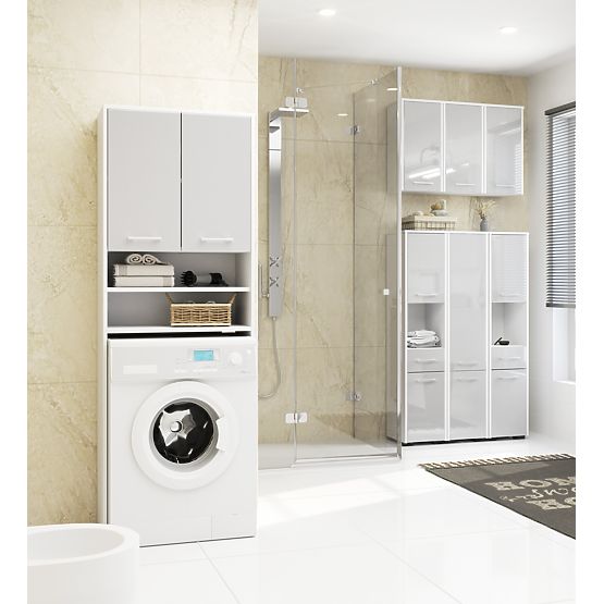 SZAFKA ŁAZIENKOWA FIN SŁUPEK 30 2D 1SZ 85cm METALICZNY POŁYSK