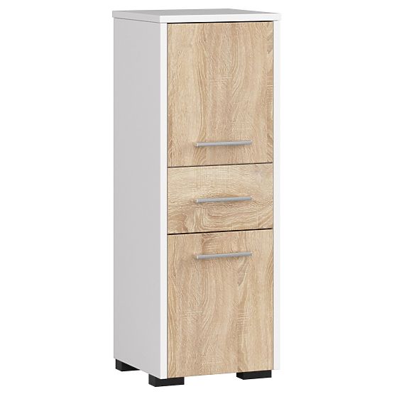 SZAFKA ŁAZIENKOWA FIN SŁUPEK 30 2D 1SZ 85cm PK BIAŁA / SONOMA