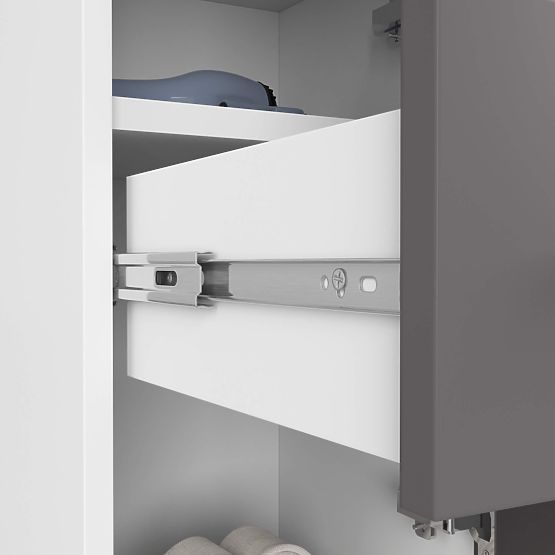 SZAFKA ŁAZIENKOWA FIN SŁUPEK 30 2D 1SZ 85cm PK BIAŁA / SZARA