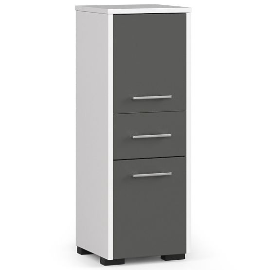 SZAFKA ŁAZIENKOWA FIN SŁUPEK 30 2D 1SZ 85cm PK BIAŁA / SZARA