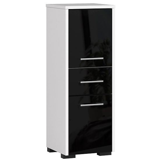 SZAFKA ŁAZIENKOWA FIN SŁUPEK 30 2D 1SZ 85cm PK CZARNY POŁYSK