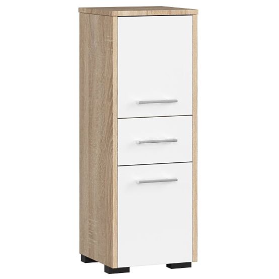 SZAFKA ŁAZIENKOWA FIN SŁUPEK 30 2D 1SZ 85cm PK DĄB SONOMA / BIAŁY
