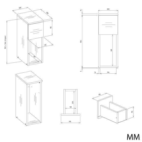 Szafka nocna GALAX 20/1S BIAŁA-ARTISAN
