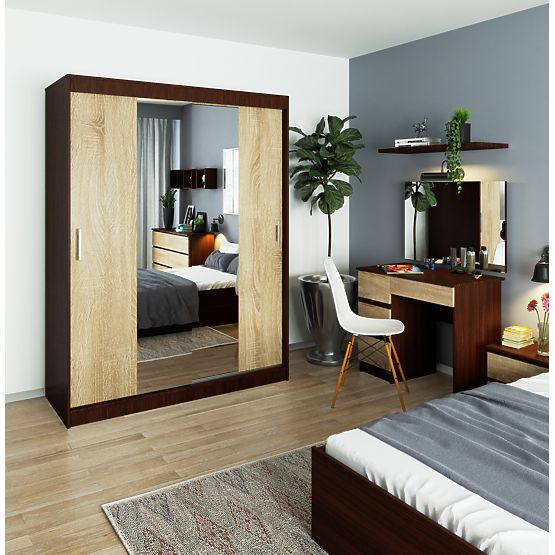 SZAFKA PRZESUWNA 150cm CLP WENGE / SONOMA