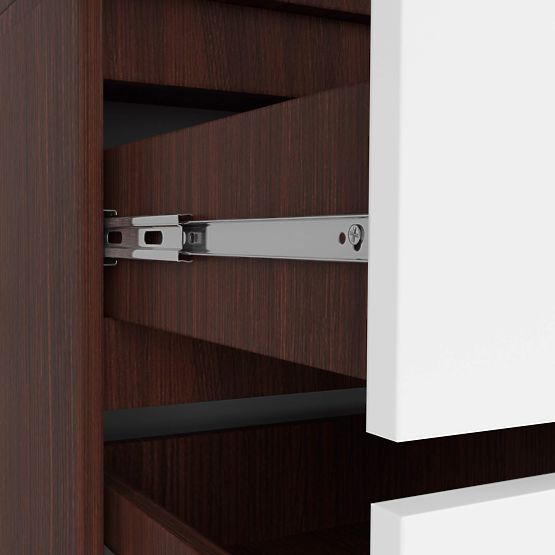 SZAFKA S 90 cm 2 DRZWI 2 SZUFLADY 2 LUSTRA PK WENGE / BIAŁA