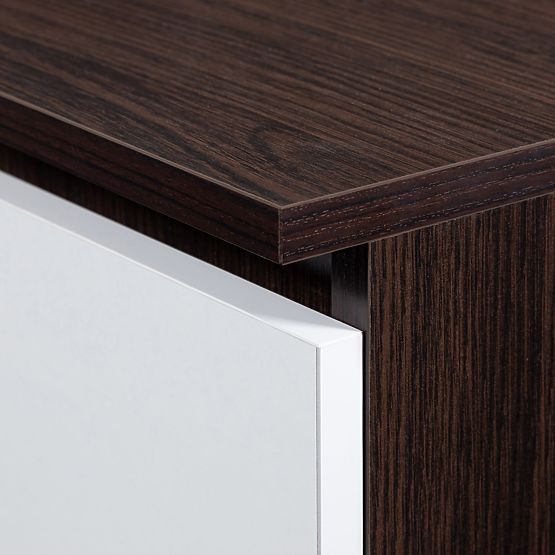 SZAFKA S 90 cm 2 DRZWI 2 SZUFLADY 2 LUSTRA PK WENGE / BIAŁA