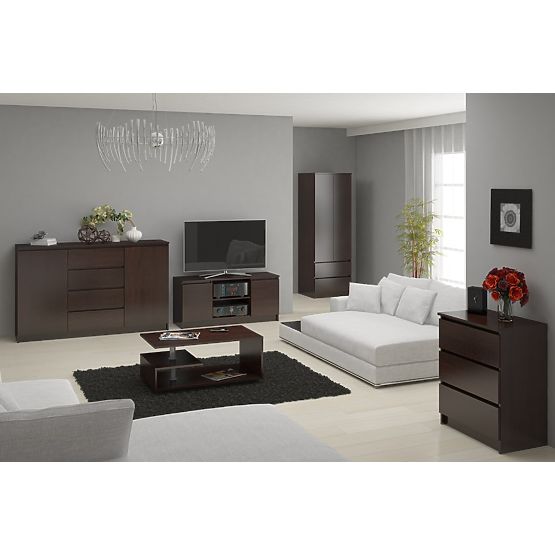 SZAFKA S 90 cm 2 DRZWI 2 SZUFLADY PK WENGE