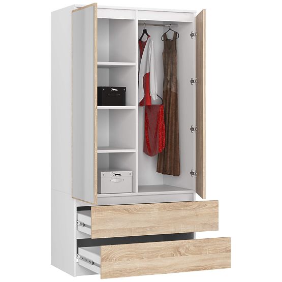 SZAFKA S90 2D 2SZ 2 LUSTRA CLP PK BIAŁA / SONOMA