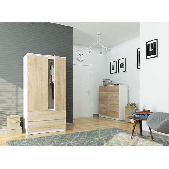SZAFKA S90 2D 2SZ CLP PK BIAŁA / SONOMA