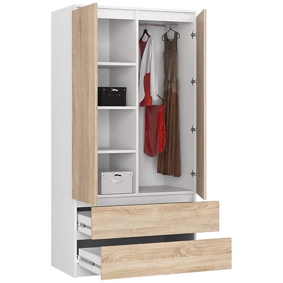 SZAFKA S90 2D 2SZ CLP PK BIAŁA / SONOMA