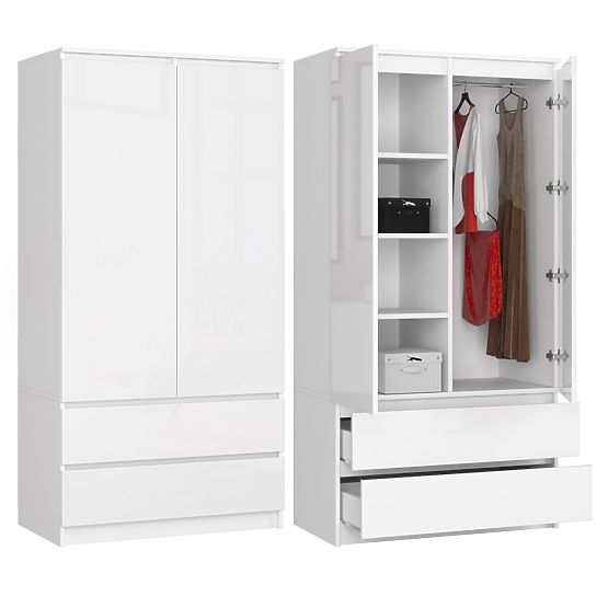 SZAFKA S90 2D 2SZ CLP PK BIAŁY POŁYSK