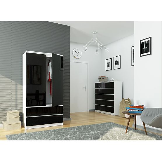 SZAFKA S90 2D 2SZ CLP PK CZARNY POŁYSK