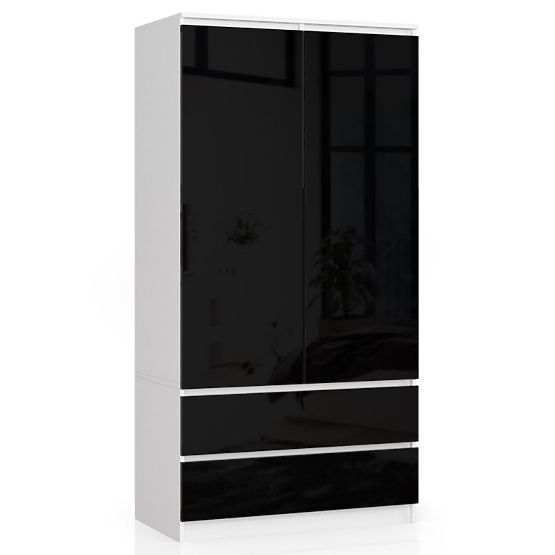 SZAFKA S90 2D 2SZ CLP PK CZARNY POŁYSK