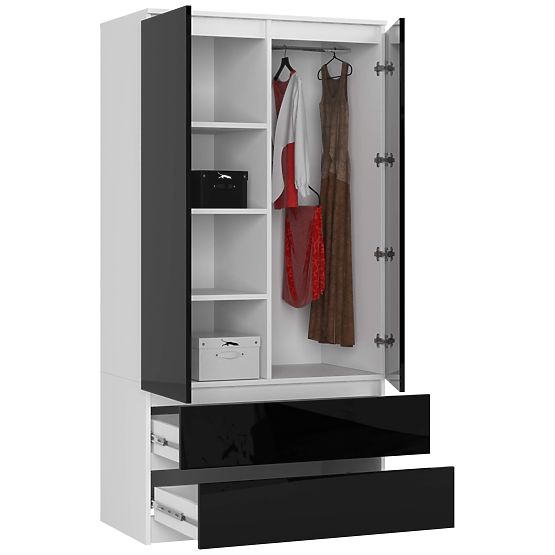 SZAFKA S90 2D 2SZ CLP PK CZARNY POŁYSK