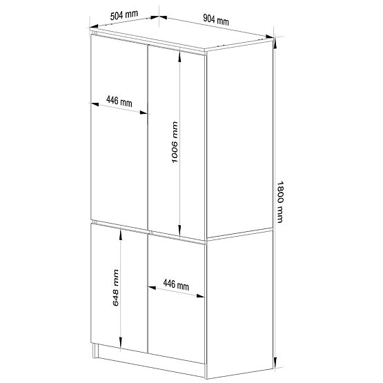 SZAFKA S90 4D CLP GRAFITOWY SZARY