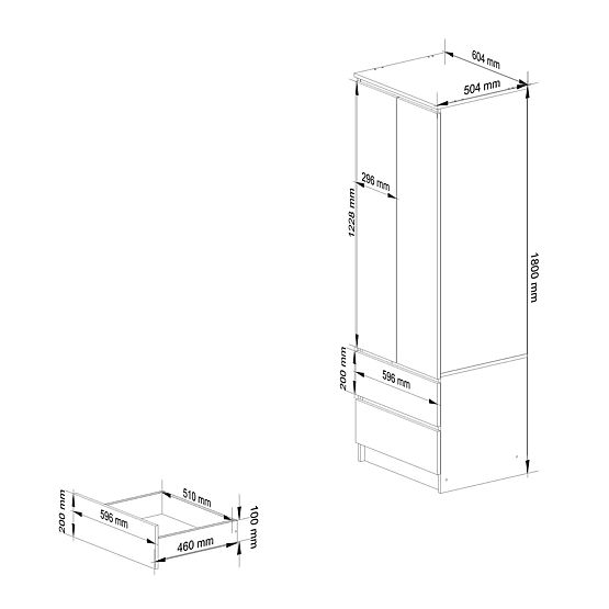 SZAFKA STAR S60 2D 2SZ PK GRAFIT SZARY