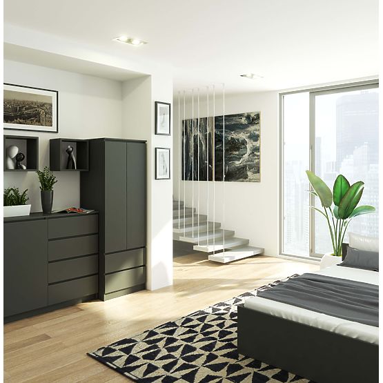 SZAFKA STAR S60 2D 2SZ PK GRAFIT SZARY