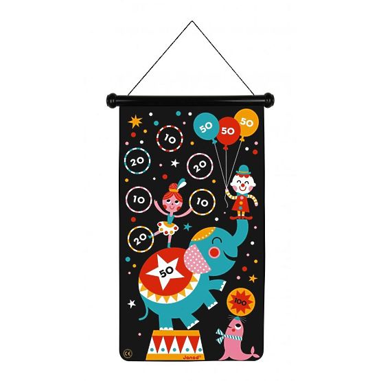 Tarcza tarczowa dwustronna Janod Circus - 6 rzutek