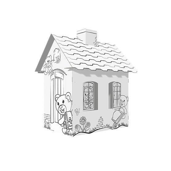 Domek dziecięcy z kominkiem - Niedźwiedź