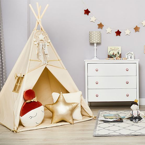 Tipi + mata Gold Ecru