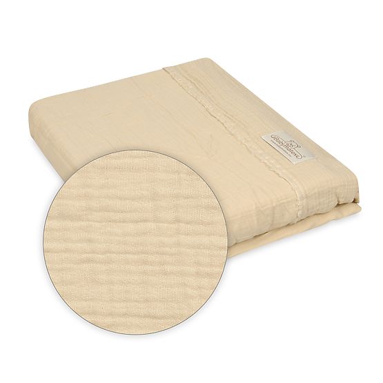 Trzyczęściowy zestaw pościeli muślinowej Heavens – beżowy