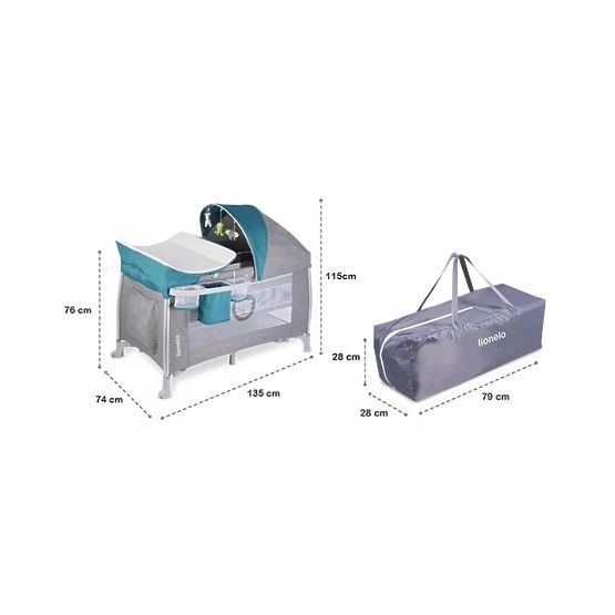 Łóżeczko turystyczne LIONELO Simon - niebieskie