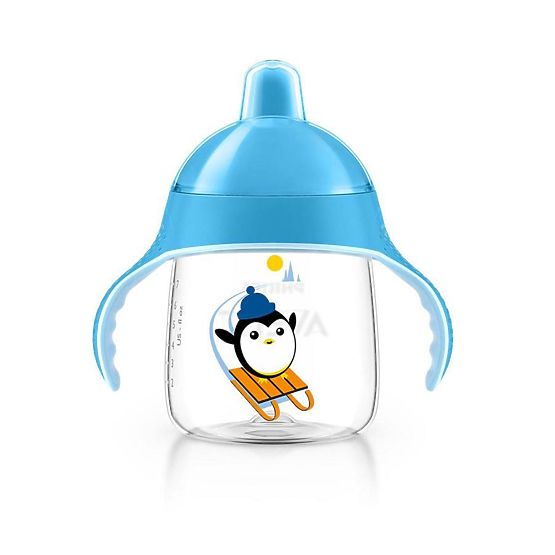 Uroczy kubek Avent Pingu 260 ml niebieski