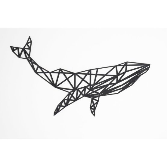Drewniany obraz geometryczny - Wieloryb - różne kolory Kolor: czarny