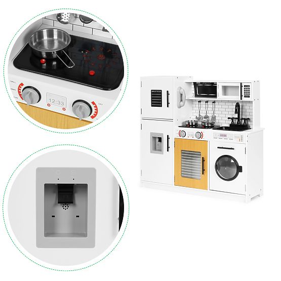Duża drewniana kuchnia dla dzieci + dźwięki i światła ECOTOYS