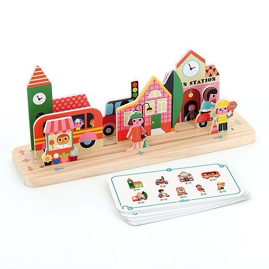 Vilac Drewniana gra logiczna Zbuduj to poprawnie! Miasto