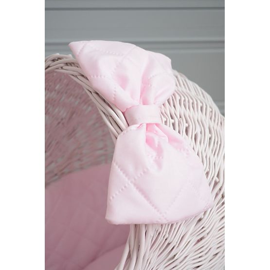 Wysoki wiklinowy wózek dla lalek - różowy