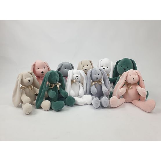 Welurowa zabawka Królik 35 cm - zielona